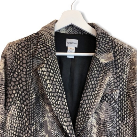 Chico's Snake Skin Button Down Jacket - Picture 3 of 6